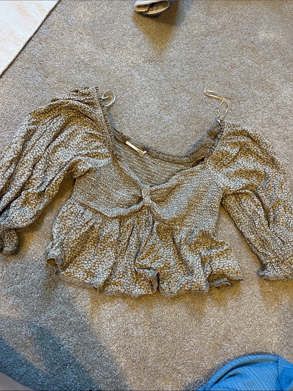 Free People blouse tan floral